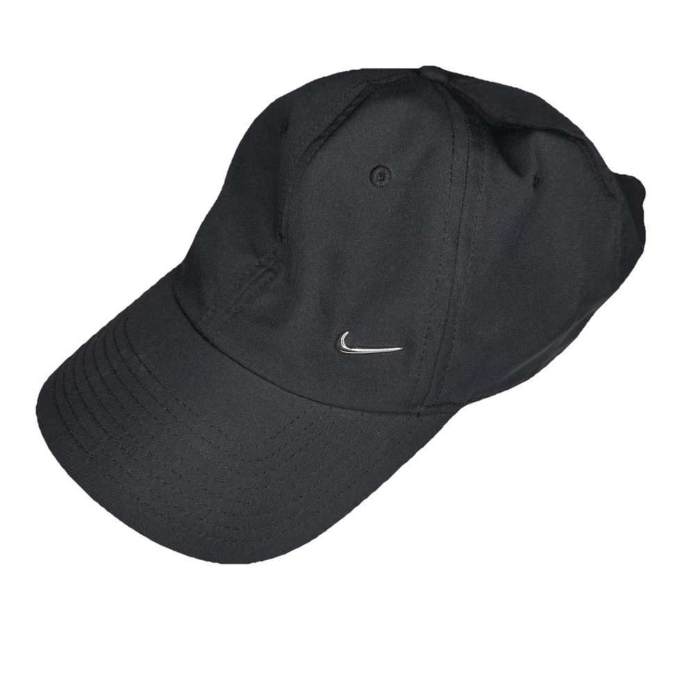 Nike Sportswear Heritage86 Cap Metal Swoosh Black Adjustable Hat One SZ Dri-Fit